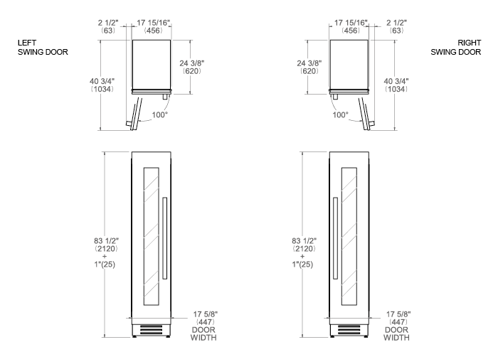 45 cm Cantina Vini da incasso | Bertazzoni